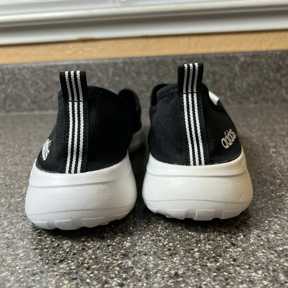 adidas Women's 10 Black Knit Mesh Slip On Sneaker Shoes Cloudfoam Comfort Casual
